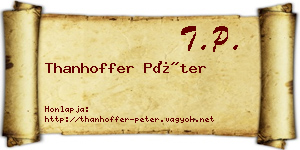 Thanhoffer Péter névjegykártya